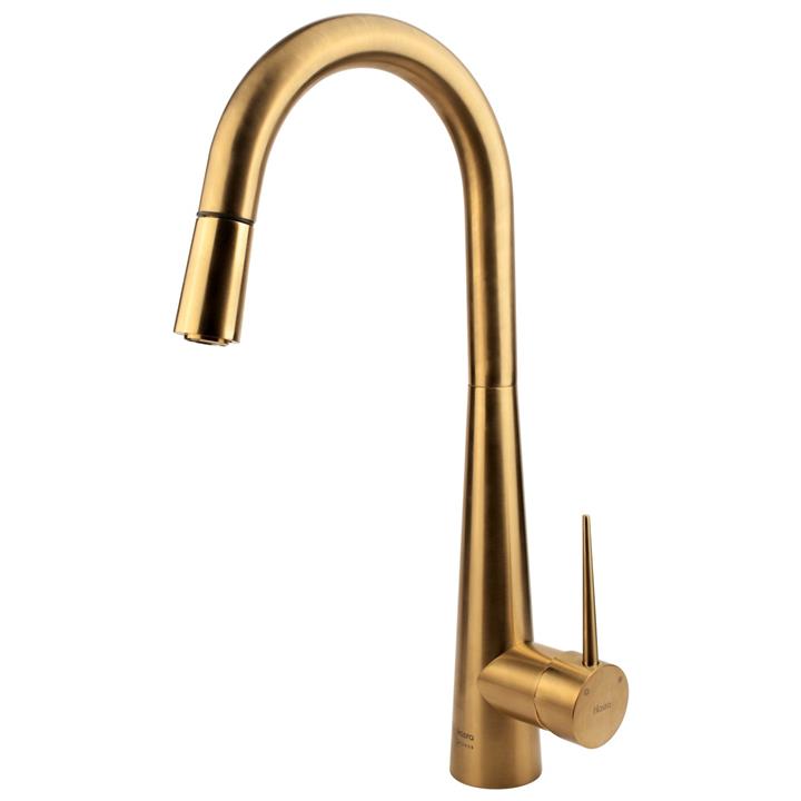 شیر آشپزخانه شاوری کسری مدل آتوسا طلامات Kasra mat gold atoosa pull out kitchen mixer